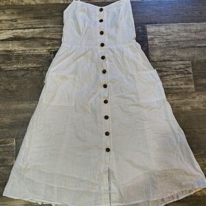 Elegant White Button-Down Dress